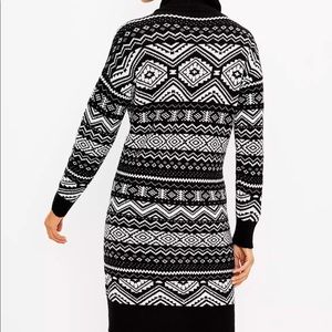 Loft Fair Isle Turtleneck Sweater Dress